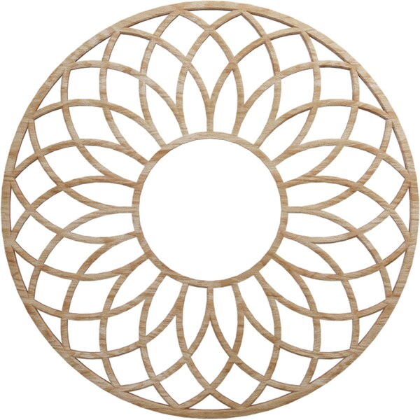 Ekena Millwork Cannes Wood Fretwork Pierced Ceiling Medallion, Red Oak, 18"OD x 6 1/8"ID x 3/8"T CMWP18X18X0375CNRO - main